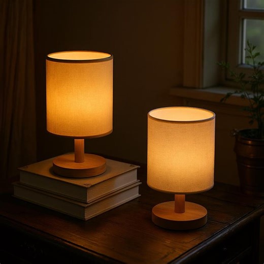Handmade Bamboo Table Lamp – Japanese & Chinese Style LED Light – Linen Shade Desk Lamp USB Powered Minimalist Decor - Etsy