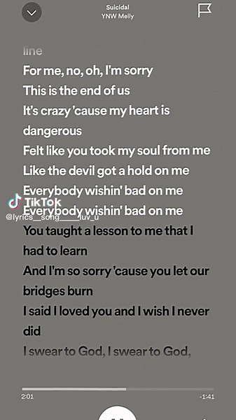 Heartbreaking Lyrics from YNW Melly - The End of Us