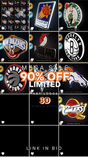 3DserVision | 🏀 NBA Teams Logo Pack — FULL CINEMATIC + 3D PRINT READY! 30 official NBA team emblems 4K PBR • STL Ready • Game & AR/VR Friendly Perfect... | Instagram