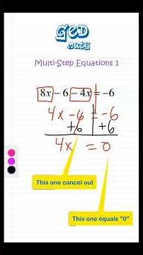 GED MATH SHORT: Multistep Equations 1