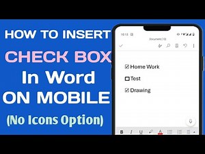 How to Insert Check Box in Word on Mobile | How to Add Checkbox or Tick Mark in MS Word Mobile App