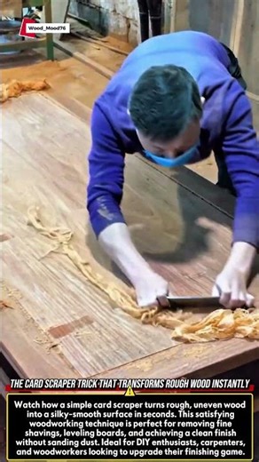 The Card Scraper Trick That Transforms Rough Wood Instantly #satisfying #tools