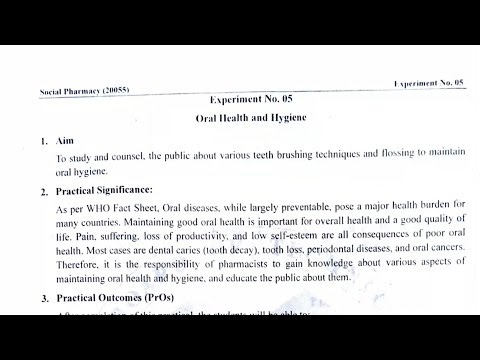 Social Pharmacy Experiment No.5 | 1st year D pharmacy Practical Manual #dpharm #experiment