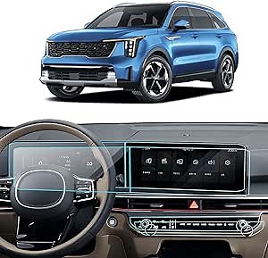 6PCS Screen Protector for 2024 2025 Kia Sorento LX/S/EX/X-Line/SX/Prestige/X-Pro SX Prestige Accessories Navigation & Dashboard & Air Conditioning Nano Screen Protector 12.3''