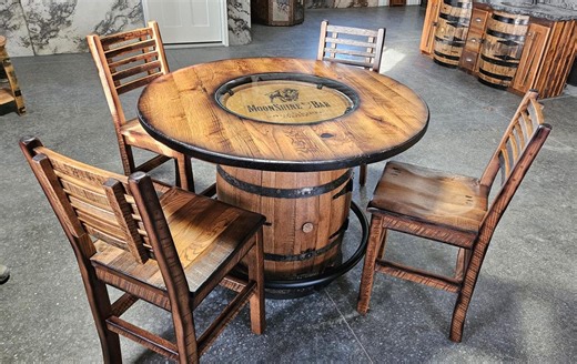 Whiskey Barrel Table With Door and Shelf - Etsy