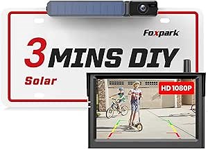 Solar Wireless Backup Camera HD 1080P 5" Monitor: 3 Mins DIY Installation, IP69K Waterproof Back Up Camera Systems, Support 2 Channels Reverse Camera for Car, Truck, Trailer, Van, RV