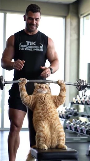 This Cat Takes Gym Day WAY Too Seriously 😹🏋️‍♂️