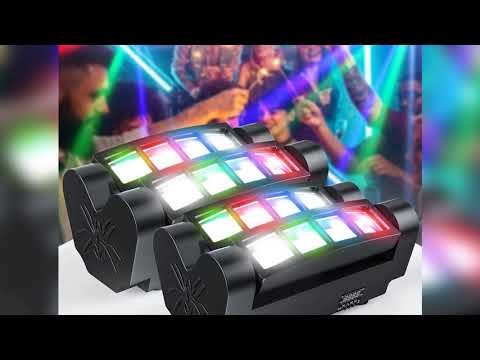 A must-have product! Fieryzeal 2PCS Mini LED Spider Beam Stage Lighting 8x10W RGBW Moving Head Lig