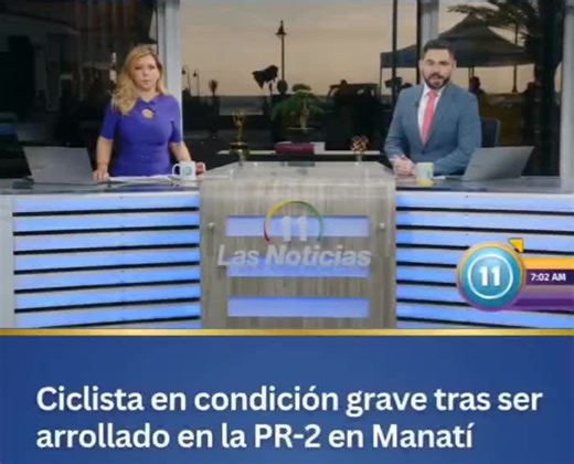 Noticia Detalles: Las autoridades investigan un accidente de tránsito ocurrido en la mañana de hoy, lunes, en el kilómetro 51.5 de la carretera PR-2, en dirección de Barceloneta hacia Manatí. Según información preliminar, un ciclista fue atropellado por un vehículo que se dio a la fuga y, posteriormente, impactado por un motociclista que permaneció en la escena. El ciclista resultó con heridas de gravedad. Como medida de seguridad, la vía fue cerrada al tránsito mientras se realizaban las labore