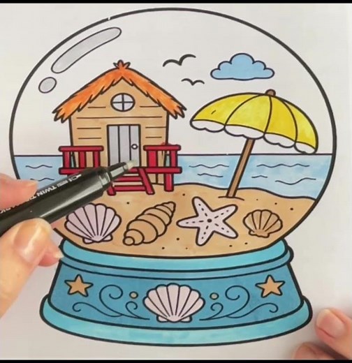 ☀️ Boules de Neige Été | 40 Pages de Coloriage Relaxantes à Imprimer
