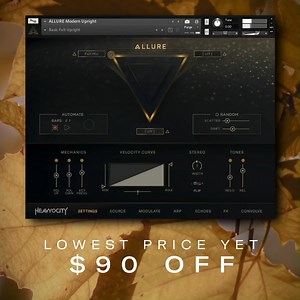 Expressive. Intimate. Unique. Allure: Modern Upright is now at its lowest price ever! This reimagining of the upright piano captures its essence—natural and felted—with unique performances and extended techniques, offering an expressive addition to the intimate side of our catalog. Save 60% on Allure at Heavyocity.com/Allure — Offer ends December 31. | Heavyocity
