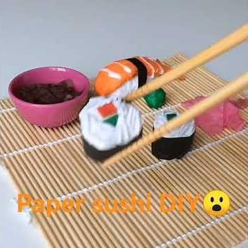 DIY paper sushi. Easy sushi craft on tissu paper #ilovesushi #diysushi
