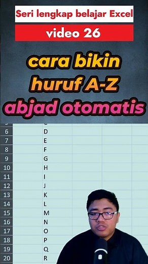 Cara bikin Huruf A-Z otomatis di Excel dengan Rumus Char
