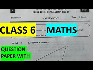ONAM EXAM QUESTION PAPER AND ANSWER CLASS 6 MATHS /eduteacherkerala/Kerala syllabus class 6 maths