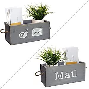 Amazon.com : Mail Organizer Countertop - Mail Holder Countertop, Letter Holder, Mail Holder for Desk, Mail Basket for Counter, Mail Tray, Mail Storage Organizer, Mailbox for Desk, Rustic Mail Organizer Desktop : Office Products