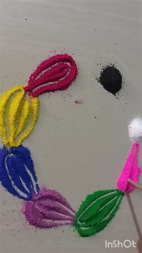 rangoli 🌈 rangoli design for beginners #rangoli #rangolidesign #rangolitrick #shorts#rangolitutorial
