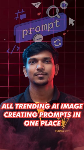Funnels & Ads on Instagram: "All Trending AI image creating Prompts in One Place 🤖✨🔥 Finding the right prompt can take longer than creating the content itself — but not anymore. Now you can explore all the latest, most effective, and trending prompts for writing, image generation, video creation, coding, and more in one single place ⚡🧠. These prompts help you: ✅ Save time ✅ Get better AI outputs ✅ Create high-quality content instantly ✅ Stay updated with what’s working worldwide Whether you’r