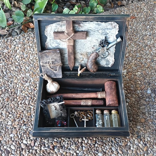 Vampire Hunting Kit: Tabletop Display With Flintlock & Transylvania Map - Etsy