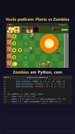 Plants vs Zombies em Python com Pygame — passo a passo