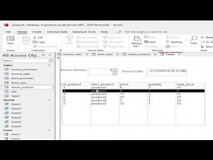 Microsoft Access Search Form: find records in listbox(invoice) based on combobox in Access forms