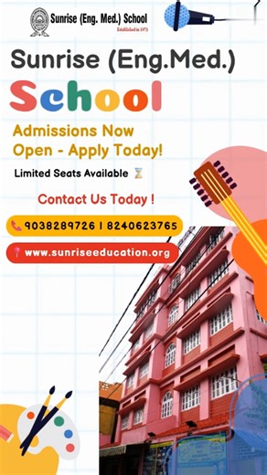 SUNRISE(ENG.MED) SCHOOL on Instagram: "🎓 Admissions Open at Sunrise English Medium School! At Sunrise English Medium School, we believe childhood should be filled with wonder, learning, and confidence. Our classrooms are spaces where young minds feel safe to ask questions, try new things, and discover their strengths—every single day. 💛 What Makes Sunrise Special? 📚 Learning that’s personal, purposeful and strong at the core 👩‍🏫 Teachers who guide, motivate and truly care ❄️ Comfortable, ai