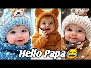 Baby Can’t Stop Laughing 😂 | Cute Baby Talking & Saying Papa | Funniest Baby Compilation 2025