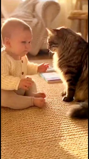 Baby & Cat Chatting Like It's a Daily Routine! 😂🐾 #cat #catlovers #catloversclub | Chan Reaksa