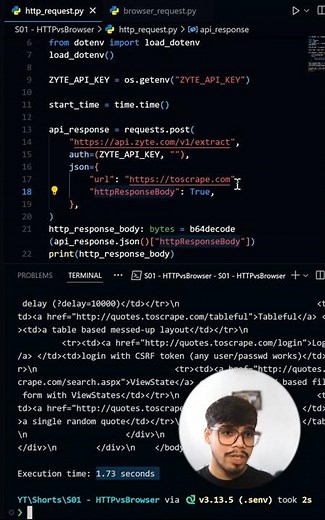 HTTP vs Browser Requests in Web Scraping | Which One Should You Use? #webscraping #python #coding