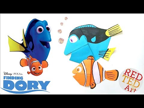 Finding Dory Bookmark - Easy Dory DIY - Paper Crafts Origami - Collab with Natasha Lee