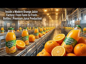 Inside a Modern Fresh Orange Juice Factory: From Farm to Bottles (Premium Juice Production)