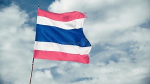 Thailand Flag Waving Against a Blue Sky with Clouds Stock Video - Video of nature, pride: 263687251