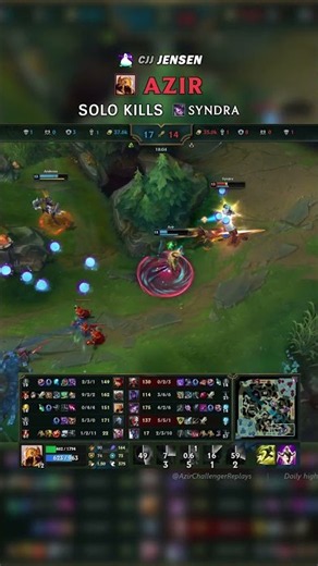 (CJJ Jensen) Azir SOLO KILLS Syndra | EUW Grandmaster Patch 26.14 #shorts