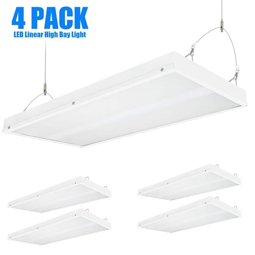 Check The Home Depot's Q&A Before Buying: WYZM 2 ft. 400-Watt Equivalent Integrated LED White High Bay Light 110-277V 24000 Lumens 5000K-(4-Pack)
