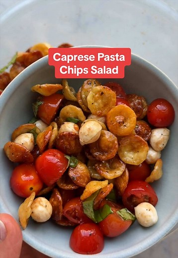Caprese Pasta Chips Salad Recipe