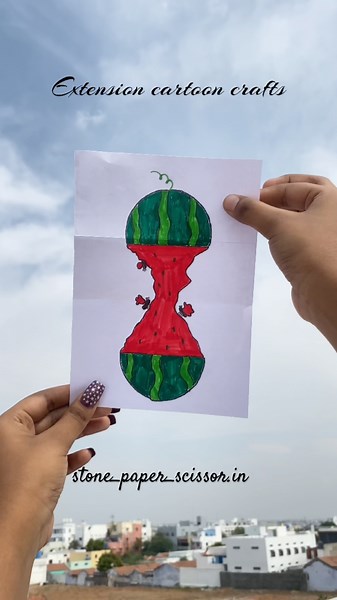 Fun extension cartoon crafts #stonepaperscissor #craft #viral #reach #paper craft