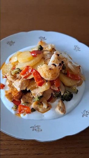 Oven Roasted Vegetables with Yogurt Tahini Sauce