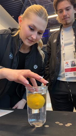 Jackson Ultima Skates on Instagram: "when life gives you lemons 🍋 The #JacksonFamily attempted the lemon x coin challenge at Skate America. Figure skaters know how to have fun between events! #FigureSkating #IceSkating"