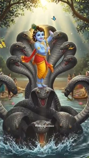 Little Krishna Dances on Kaliya 🐍 | Divine Krishna Leela | Ultra HD Devotional Video ✨