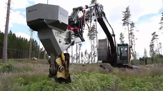 33K views · 16 reactions | Bracke P11.a planting machine for tree seedlings with a formed closed root system. It is aggregated with medium excavators or harvesters with a modified boom arm. | Tractors & Farm Machinery | Facebook