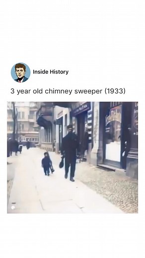 Inside History | Footage of a 3-year-old chimney sweeper from the ‘30s (Colorized). I really thought the kid was going to be lowered into the chimney on a... | Instagram