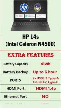 HP 14s Intel Celeron N4500 🔥 DQ3149TU 💻