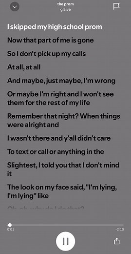 The Prom - Glaive Lyrics #song #songlyrics #lyrics #theprom #glaive #music #musiclyrics #spotify #foryou #fypシ #fyp #lyricsvideo