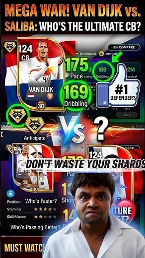 Van Dijk vs Saliba 124 OVR - Who's The BEST CB? 🤯#fcmobile