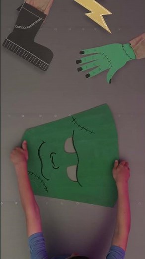 How To Make A Frankenstein Mask #crayola #paper #markers #halloween #mask #Frankenstein #shorts