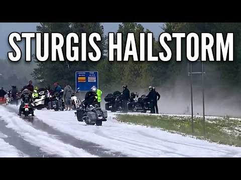 Sturgis Rally Riders Caught in a Sudden Hailstorm in South Dakota