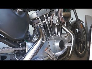 Drag Pipes vs. Mufflers (Idle) Harley Ironhead