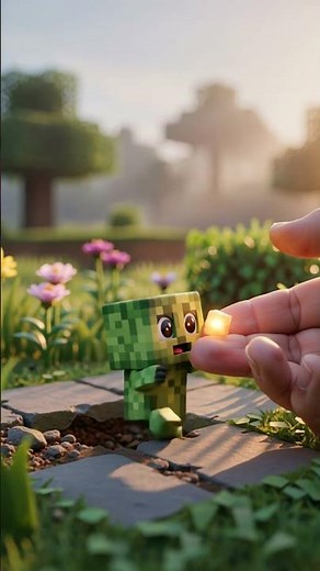 A Tiny Baby Creeper Appeared?! 💚 #minecraft #minecraftshorts #animation