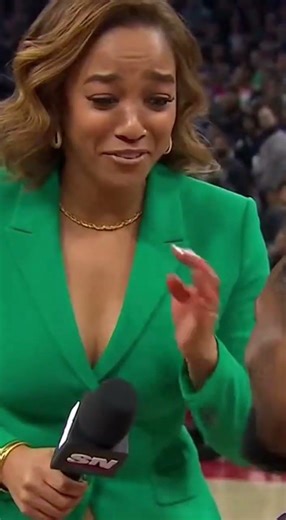 Unexpected Proposal During Basketball Interview 💍 Crowd Goes Wild! #NBA #Shorts