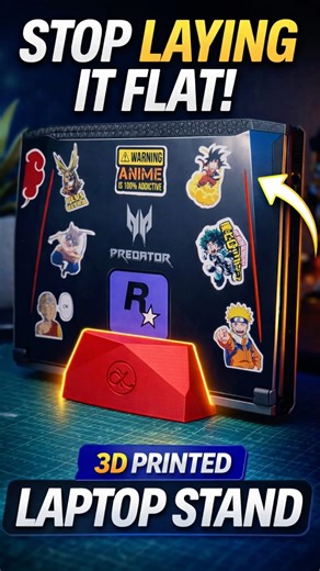 Stop Laying Your Laptop Flat! 3D Printed Vertical Laptop Stand #desksetup #bambulab #laptop #stand