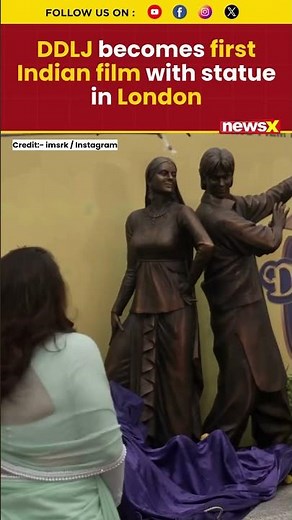Shah Rukh Khan & Kajol receive global tribute with DDLJ statue #viral #shorts